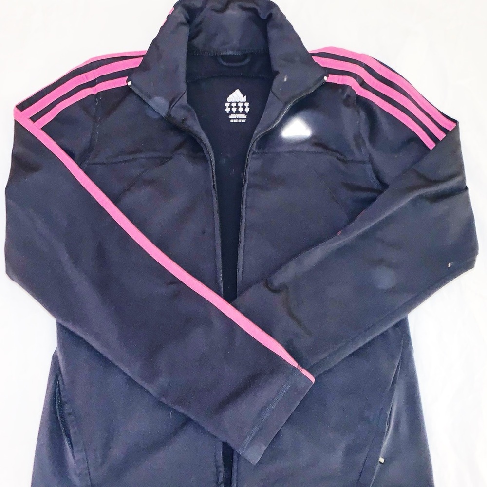 ADIDAS BLACK AND PINK ZIP UP!!
